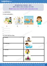 Đề thi học kì 1 Tiếng Anh 4 Global Success - Đề số 2